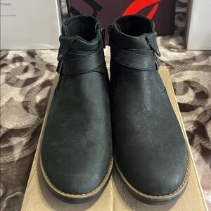 Clarks Black Leather Ankle Boots